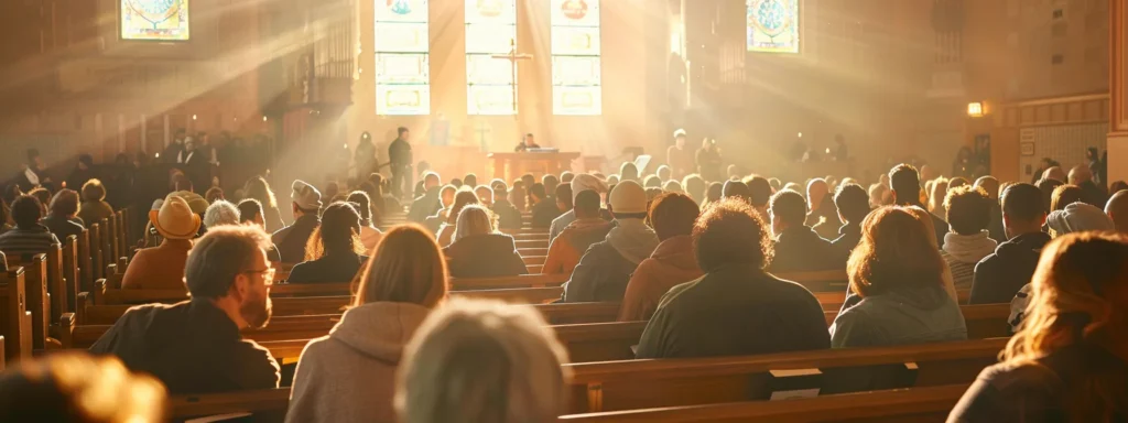 a vibrant gathering of diverse individuals in a sunlit sanctuary, engaging in heartfelt dialogue and shared worship, encapsulating the strong sense of belonging within the nazarene church's community life.